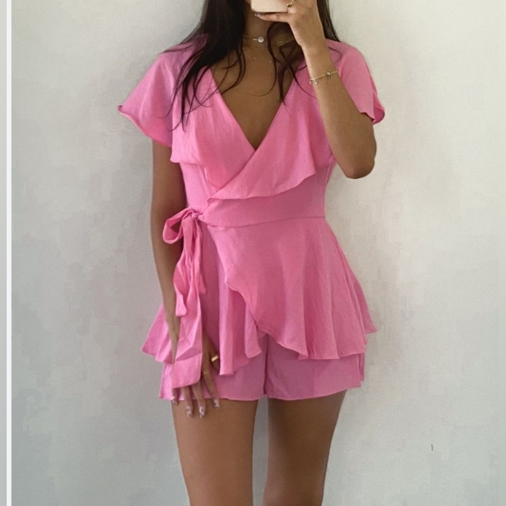 DO+BE Pink Wrap Romper